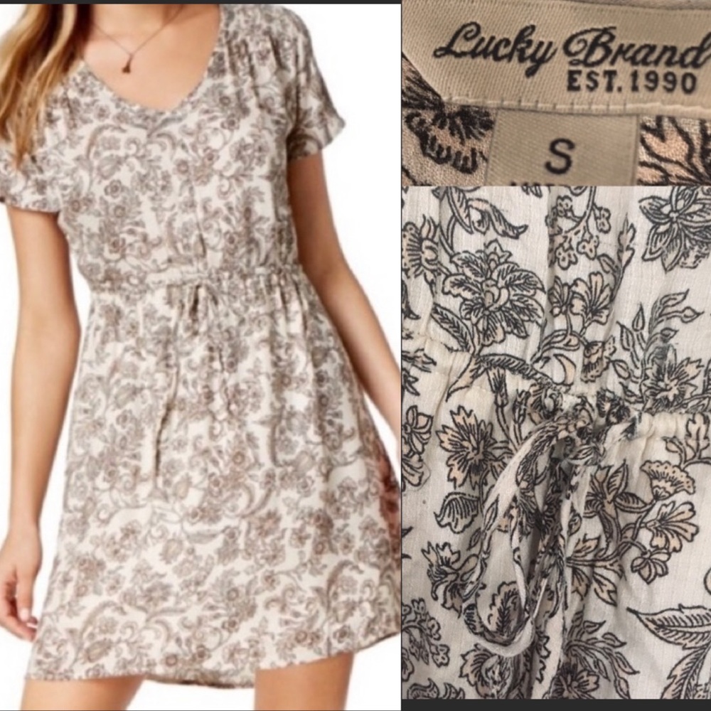 Lucky Brand Paisley Waist Tie Dress